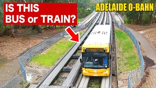 🇦🇺Weird Buses on a quotTrain Trackquot The Australias Guided Bus Adelaide OBahn [upl. by Peedus]