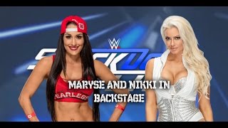 WWE 2K17 SMACKDOWN LIVE BACKSTAGE MATCH NIKKI BELLA VS MARYSE [upl. by Arlee]