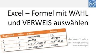 Excel  394  Formel abhängig vom Wert auswählen  WAHL und VERWEIS versus verschachteltes WENN [upl. by Une]