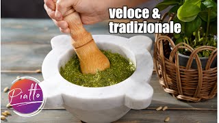 Pesto alla Genovese VELOCE ed AUTENTICO Ricetta Originale SOLO MORTAIO e PESTELLO [upl. by Vally722]