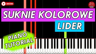 SUKNIE KOLOROWE Lider  Piano Keyboard Tutorial [upl. by Klug]