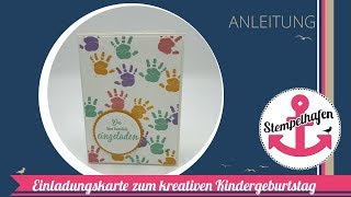 DIY Einladungskarte zum Kindergeburtstag  Basteln mit Kindern und Stampin Up [upl. by Christianity]