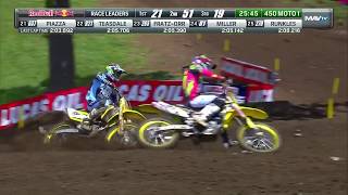 Tennessee 450 Moto 1 Top 5 riders battle for position [upl. by Crispas549]