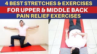 4 Upper Back Stretches for pain relief Middle Back Pain Exercises Upper Back Exercises Mid back [upl. by Octavla]