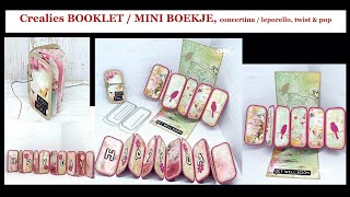 Crealies 23 08 11 BOOKLET MINI BOEKJE concertina  leporello twist amp pop [upl. by Callas]