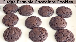 JUMBO Fudge Brownie Chocolate Cookies The Perfect Snack [upl. by Fidole587]