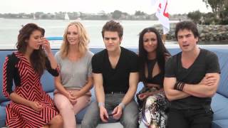 The Vampire Diaries Cast At TV Guides Yacht Party Comic Con 2013 Interview [upl. by Adiaros]