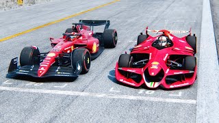 Ferrari F1 2022 F175 vs Ferrari F1 2025 Concept at Silverstone GP [upl. by Remark]