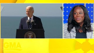 A look at President Bidens speech in Normandy [upl. by Sand]