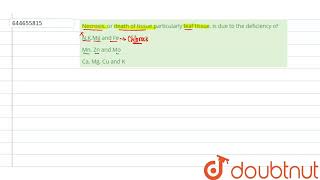 Necrosis or death of tissue particularly leaf tissue is due to the deficiency of  12  MINER [upl. by Oisor]