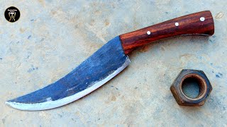 Blacksmith Making a amazing Knife out of Rusty Nut bolt  Blacksmithing projects [upl. by Martica]