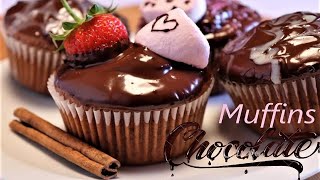 Mufins Chocolate Muffins  Brioșe cu CIOCOLATĂMinibolos de Chocolate [upl. by Acinoda]