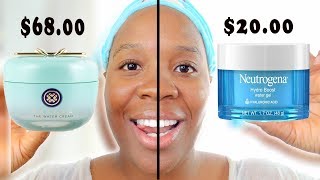 Neutrogena Hydro Boost Water Gel vsTatcha Water Cream Skincare Dupes for High end Products [upl. by Tibbetts]