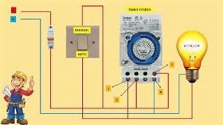 Theben Timer Installation Circuit auto and manual [upl. by Guod]