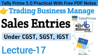 Sales Entry With GST In Tally Prime  Tally Prime sales Entry With GST  GST Report  lecture 17 [upl. by Nek338]