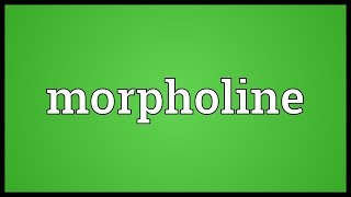 Morpholine Meaning [upl. by Aelem]