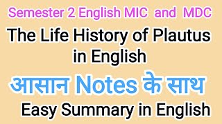 Brief History of Plautus For Semester 2 English MIC and MDC Student with short summary [upl. by Coucher756]