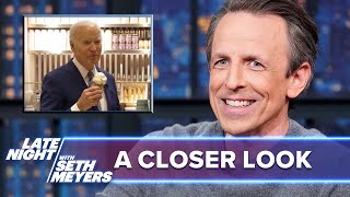 Fox News Melts Down After Biden Eats Ice Cream with Seth Talks Gaza Ceasefire A Closer Look [upl. by Aitrop607]