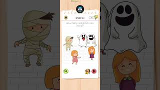 Brain Test All Star Level 141 Walkthrough Solution  How Many Real Ghosts Are There [upl. by Anawek]