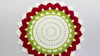 Tutorial De Posa Platos a Crochet Para Navidad [upl. by Volnak808]