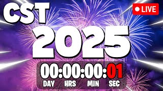 NEW YEARS 2025 COUNTDOWN LIVE 🔴 247 amp Central Standard Time CST New Year Countdown [upl. by Valaree608]