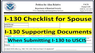 Form I 30 Checklist for Spouse  I130 Supporting Documents for Spouse  USCIS CR1IR1 Visa [upl. by Akirahc]