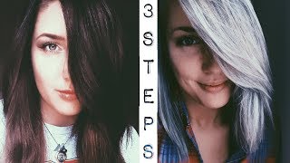 Dark Brown to Silver Hair  3 Step Tutorial [upl. by Eiggep]