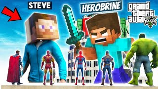 GTA 5  STEVE AND AVENGERS ARMY VS HEROBRINE  PART 4 ENDING [upl. by Tavey]