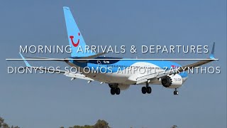 Morning arrivals and departures at Zakynthos Airport Dionysios SolomosZakynthos Greece 🇬🇷4K [upl. by Kleinstein]