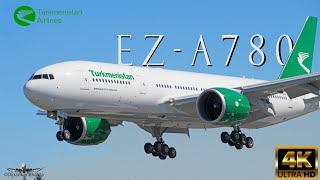 4K  2021 Fully painted Turkmenistan Airlines fourth B777200LR EZA780 Full Flight tests Everett [upl. by Anyr887]