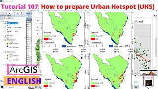 How to prepare Urban Hotspot UHS map from LST Landsat in ArcGIS [upl. by Oneg]