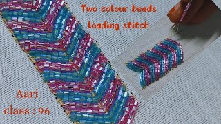 Two colour beads loading  beads cross loading stitch for beginners shortsvideo [upl. by Aniehs]