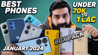 5 Best Box Pack 70000 to 100K Smartphones in Pakistan January 2024 [upl. by Yllrebmik]