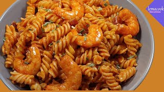 pâtes aux crevettes  easy scampi shrimp pasta  recette facile lemacook 98 [upl. by Arretak535]