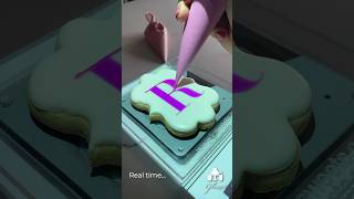 Real time vs time lapse… monogram babycookie decoratedcookies [upl. by Asiuol]