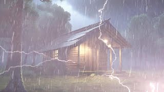 Stormy Night in a Remote Cabin in the Woods  The soundscape of thunder and rain [upl. by Anoval]