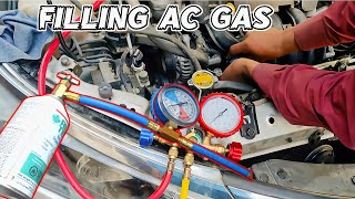 How To Refill AC Refrigerant In A Car R234a  Full Tutorial [upl. by Dixil814]