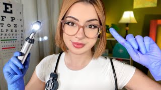 ASMR Infirmière Check Up AU LIT Nurse Roleplay Examen Oreille Yeux nerf cranien Bilan Médical [upl. by Nosyaj]