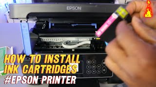 How to INSTALL or REPLACE INK Cartridges In Epson Expression Printer [upl. by Fitalludba]