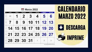 CALENDARIO MARZO 2022 PARA IMPRIMIR Y DESCARGAR GRATIS [upl. by Atalie465]