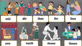 Die Personalpronomen im Dativ Deutsch lernenA1A2German Personal Pronouns in Dative with examples [upl. by Fischer]