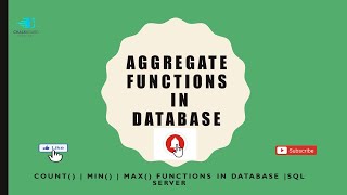 Aggregate Functions Count  Sum Min Max   in Database using SQL Server [upl. by Kehoe]