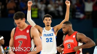 France keeps Canada at arms length in mens basketball quarterfinal win  Paris Olympics [upl. by Halla512]