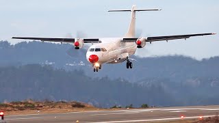 DAT ATR72 arrival at Stord airport february 2023 [upl. by Ettezyl]