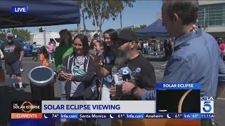 Southern Californians enjoy partial solar eclipse [upl. by Bluefield]