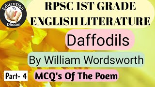 Daffodils By William Wordsworth  MCQs Of The Poem  RPSC1stGRADE  EnglishLiterature [upl. by Adnarem]