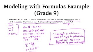 Calculating Ratings with Equations  Grade 9 Modeling with Formulas Example [upl. by Odlanyer]