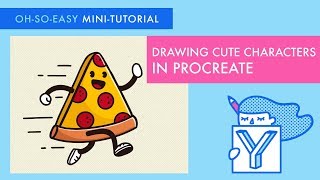 MiniTutorial  Drawing cute characters in Procreate Inking and coloring process [upl. by Perla]