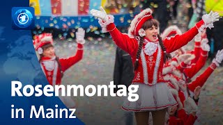 Karneval Rosenmontagszug in Mainz rollt [upl. by Sadnac]