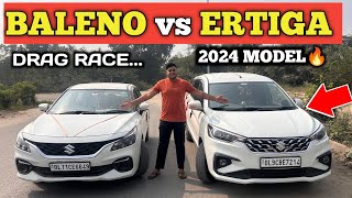 BALENO 2024 TOP MODEL vs ERTIGA 2024 TOP MODEL DRAG RACE🚀ll WINNER🏆 कौन बनेगा [upl. by Ravel]